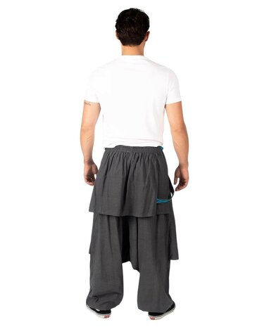 Harembroek 'rokje' grijs blauw