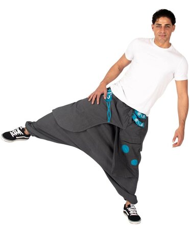 Harembroek 'rokje' grijs blauw