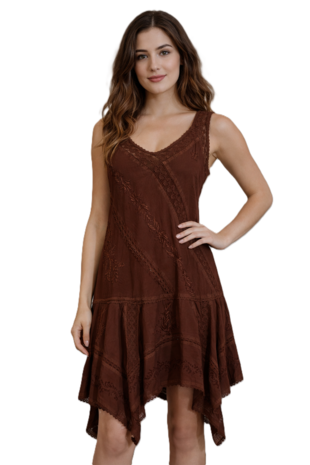 Jurk india punten bruin