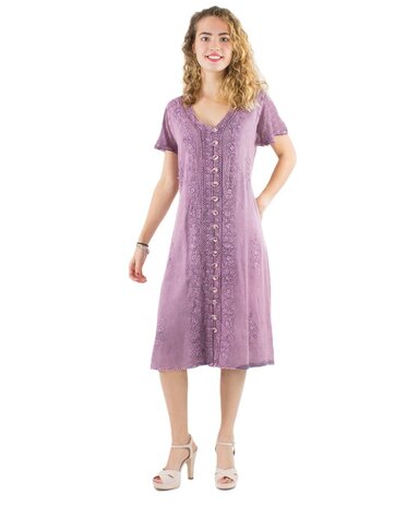 Jurk india knoopjes roze