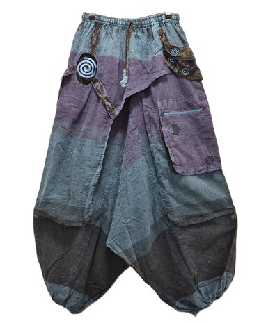 Harembroek 'rokje' blok - petrol paars