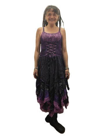 Jurk punten kant paars