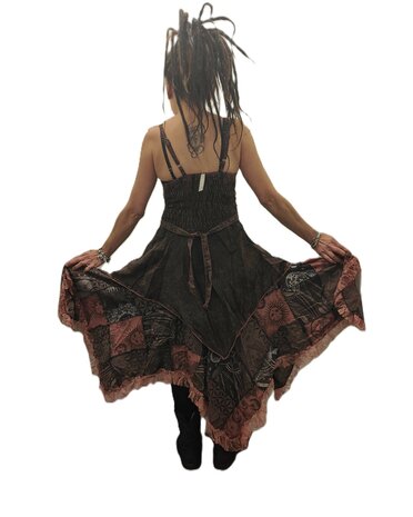 Jurk punten kant oudroze