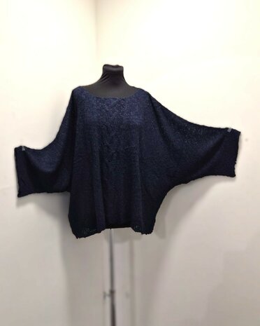 Billy trui Irma kabel - donker blauw