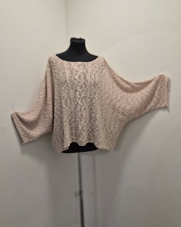 Billy trui Irma kabel - poeder roze