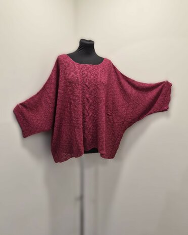 Billy trui Irma kabel - wijn rood