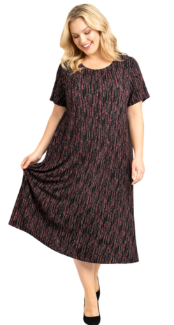 Jurk Helena bordeaux zwart