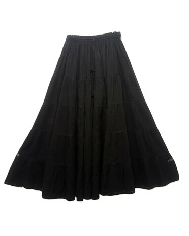 Rok stroken katoen - zwart