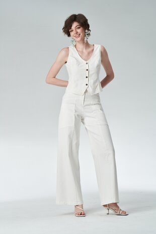 Triangle broek jeans wit