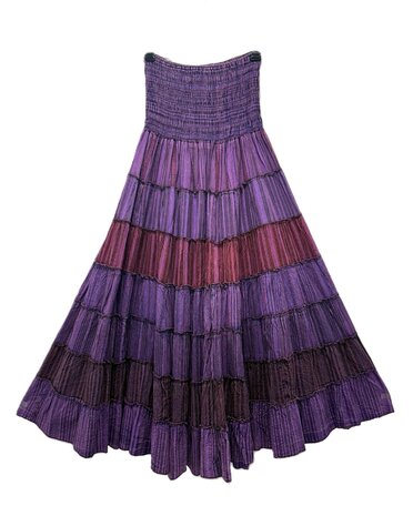 Rok katoen stroken - paars 1