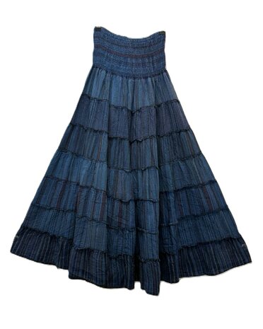 Rok katoen stroken - donker blauw