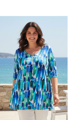 A-lijn shirt korte mouw - bio - blauw