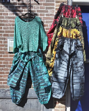 Broek katoen flap - grijs