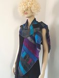 Grijs-blauw-paars-zeegroen viscose sjaal - Liz
