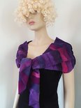 Paarse viscose patchwork sjaal - Liz