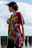 Prachtige patchwork sjaal, viscose - Liz