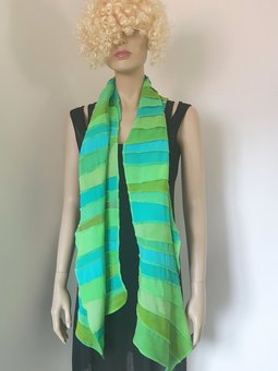 Lime en zeegroen viscose sjaal - Liz Lime en zeegroen viscose sjaal - Liz