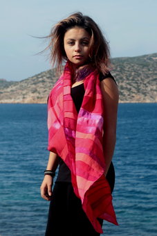 Rode sjaal van viscose - Liz Rode sjaal van viscose - Liz