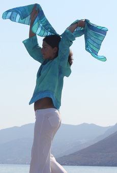 Turquoise sjaal van zachte viscose - Liz Turquoise sjaal van zachte viscose - Liz