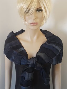 Grijs-zwarte zijden sjaal - Liz Grijs-zwarte zijden sjaal - Liz