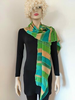 Groen beige viscose sjaal - Liz Groen beige viscose sjaal - Liz