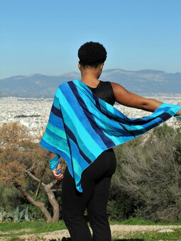 Driehoekige viscose sjaal blauw - Liz Driehoekige viscose sjaal blauw - Liz