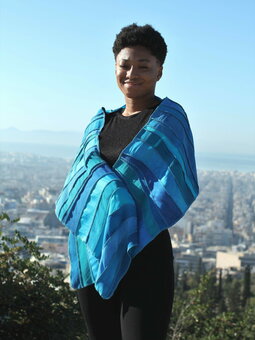 Aqua turquoise viscose sjaal  - Liz Aqua turquoise viscose sjaal  - Liz