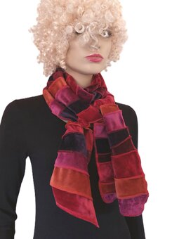 fluwelen sjaal rood roest fuchsia aubergine - Liz