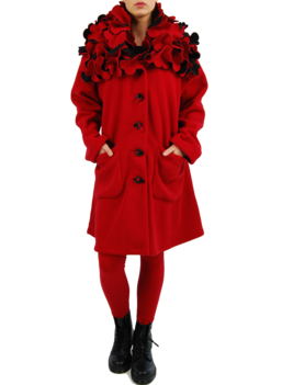 Boris wijde jas bloemenkraag Boris wijde jas bloemenkraag