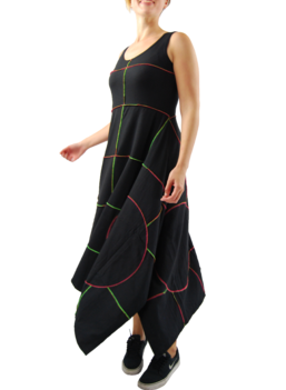 Boris jurk gekleurde stiksels Boris jurk gekleurde stiksels