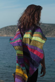 Viscose sjaal, groen paars petrol - Liz Viscose sjaal, groen paars petrol - Liz
