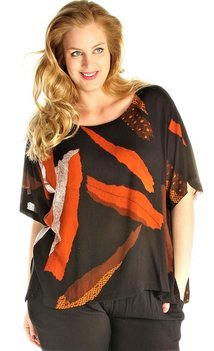 Shirt Havanah bruin oranje wit Shirt Havanah bruin oranje wit