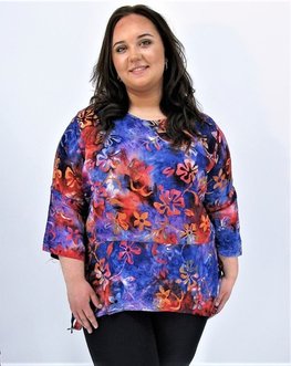 Shirt Inge blauw oranje Shirt Inge blauw oranje