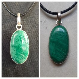 Zilveren hanger edelsteen groen