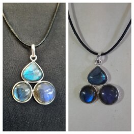 Zilveren hanger edelsteen Labradoriet