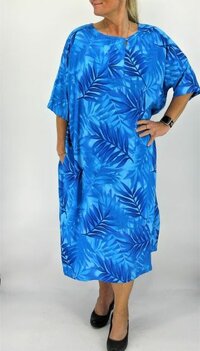 Jurk Impact blauw blad Jurk Impact blauw blad