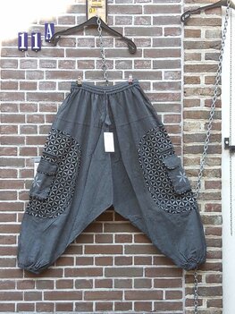 Harembroek zakken antraciet bloem