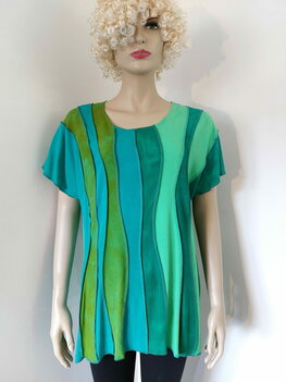 Blouse groen korte mouw - Liz Blouse groen korte mouw - Liz