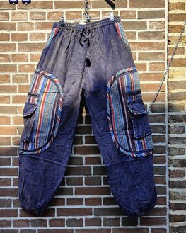 Broek katoen ikat paars