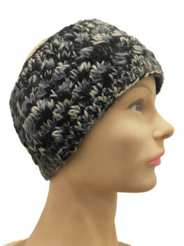 Wollen hoofdband mêlee grijs