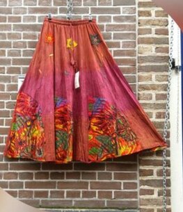 Rok katoen bloem oranje