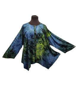 Shirt wizard tiedye blauw groen 2