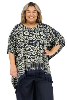 Sarong blouse batik - d.blauw blm