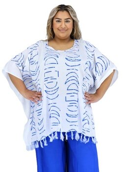 Sarong blouse batik - wit blauw