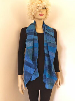 Zijden sjaal - groen blauw grijs - Liz