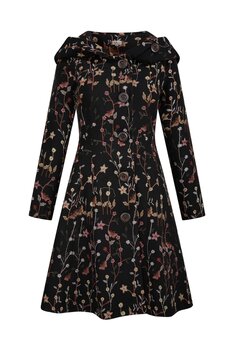 Art jas Toba zwart - bloemen vlinder