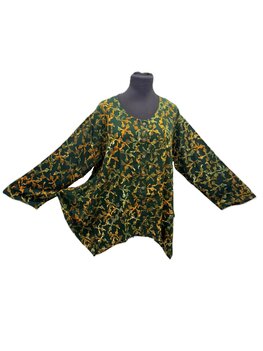 Blouse wizard batik groen oker