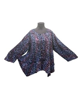 Blouse wizard batik paars zwart