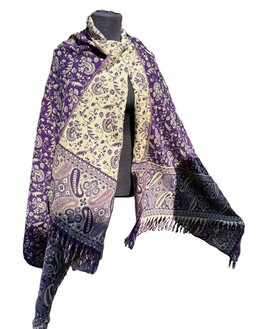 Yak wol sjaal - paars