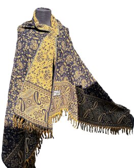 Yak wol sjaal - donker blauw